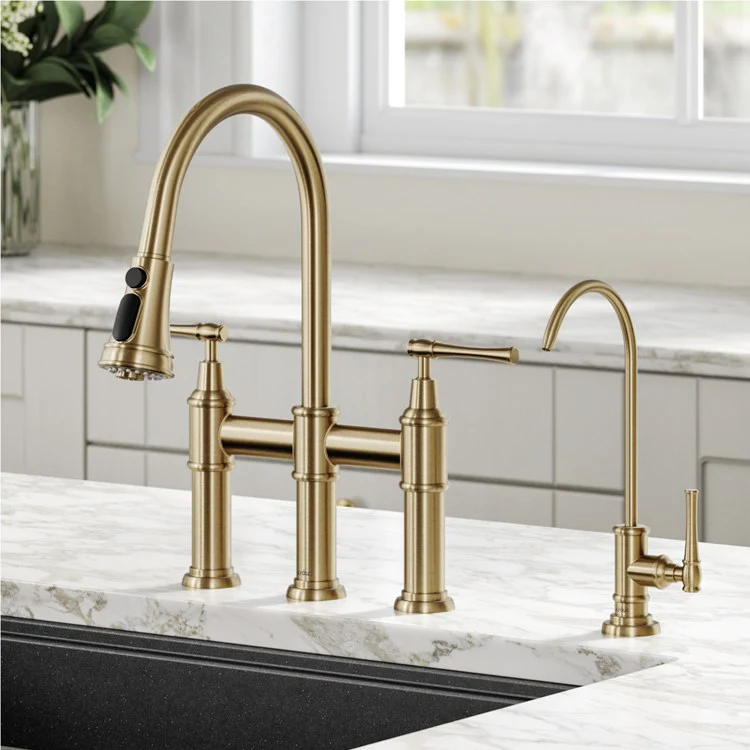 Allyn Bridge Kitchen Faucet and Water Filter Faucet Combo with Waterfall Faucet - Frankwebs