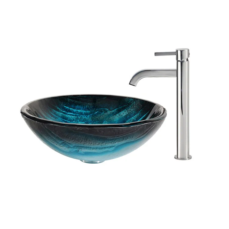Ladon Glass Vessel Sink with Ramus Faucet - Frankwebs