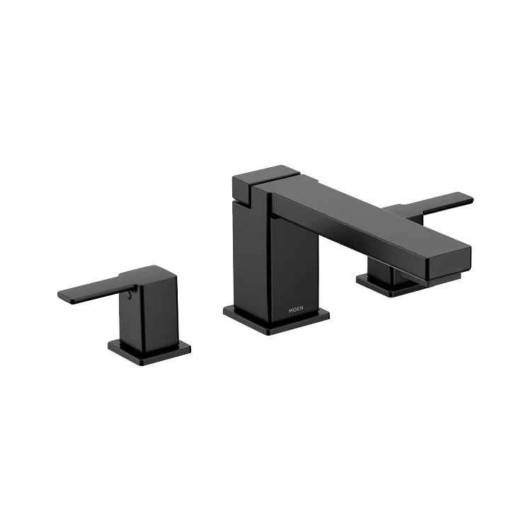 Roman Tub Filler 90 Degree Non-Diverter 10 Inch Spread 2 Lever ADA Matte Black - Frankwebs