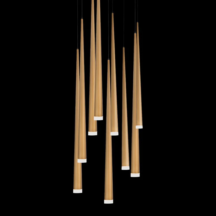 Cascade Nine-Light LED Etched Glass Round Chandelier 3500K - Frankwebs