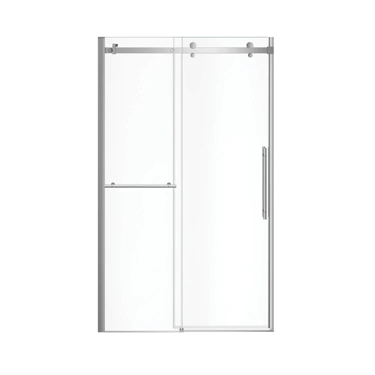 Shower Door Vela Sliding with Towel Bar 47L x 78-3/4H Inch Brushed Nickel Clear 5/16 Inch 44-1/2 to 47x78-3/4 Inch - Frankwebs