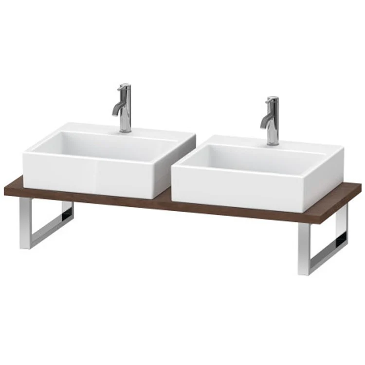 Lavatory Console L-Cube Brushed Oak Double Basin 31-1/2 x 21-5/8 Inch 1-1/8 Inch - Frankwebs