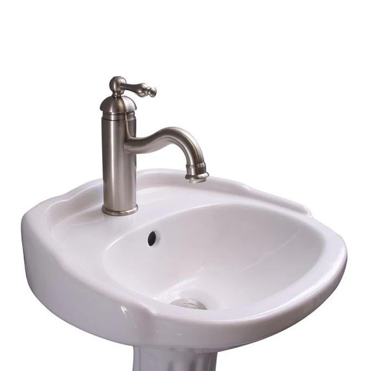 Pedestal Top Silvi with Overflow 15 Inch White Vitreous China - Frankwebs