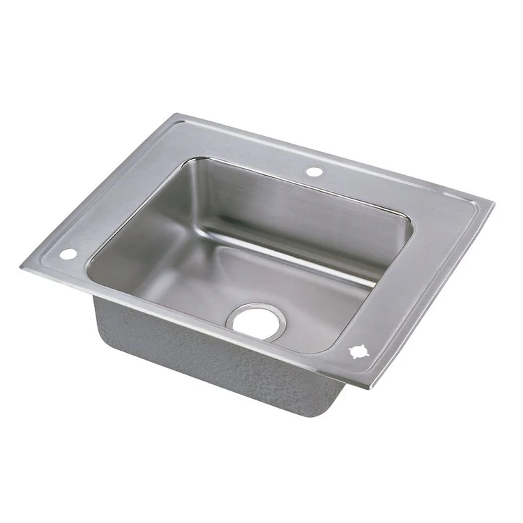 Classroom Sink Lustertone 28 x 22 Inch Single Bowl ADA Left 1 Hole Lustrous Satin Drop-In Minimum Cabinet Size 33 Inch 5-1/2 Inch 18 Gauge Bottom Only Pads 64090014 Mounting Hardware Included for Countertops Up to 3/4IN - Frankwebs