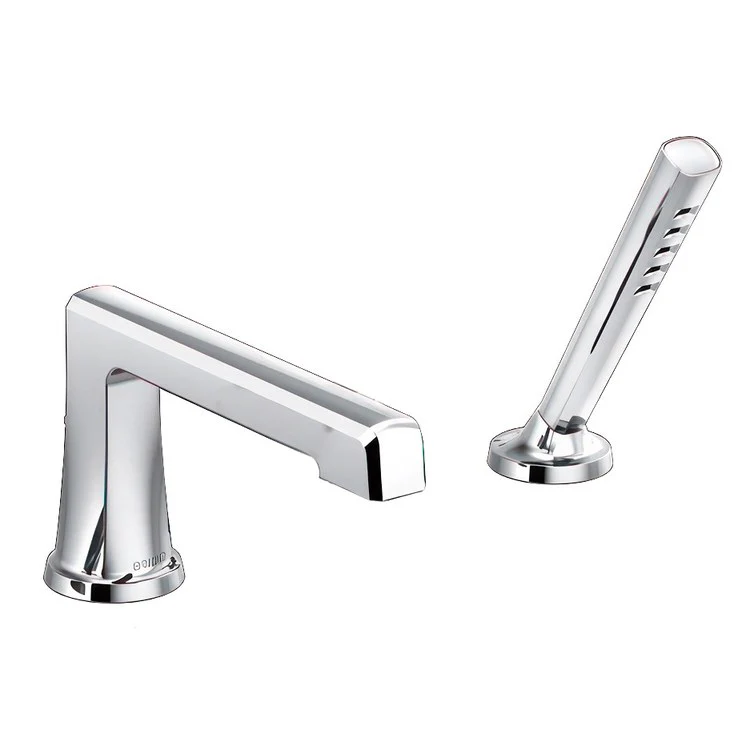 Roman Tub Trim Levoir Deck Mount with H2Okinetic Technology Less Handle Brilliance Luxe Nickel WaterSense ADA 9-11/16 Inch Reach 1 Function Wand Handshower - Frankwebs