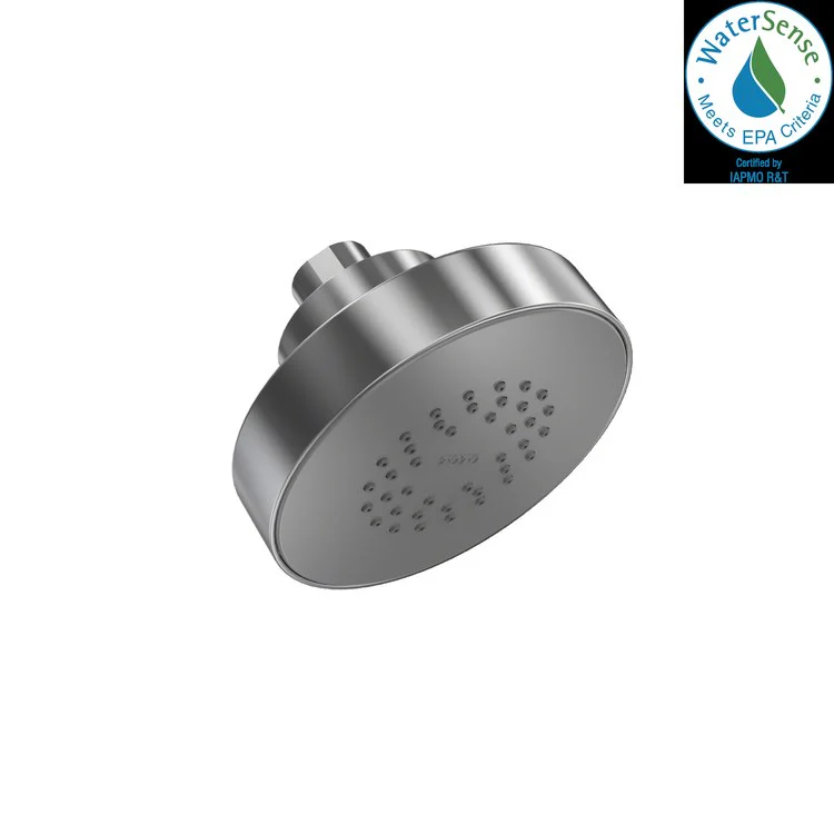 Showerhead Oberon 1 Function Round Polished Chrome 4-1/8 Inch 1.75 Gallons per Minute Air Injected & AeroJet+ Technology Enhanced Flow Trajectory Rubber Nozzles - Frankwebs