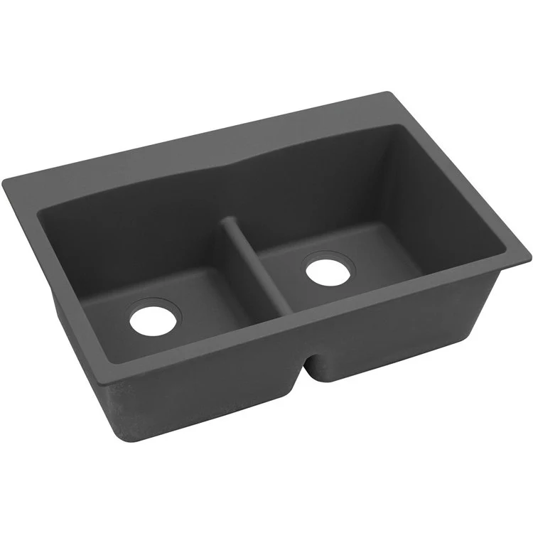 Kitchen Sink Quartz Classic 33 x 22 Inch Double Bowl Equal with Aqua Divide Bisque Drop-In - Frankwebs