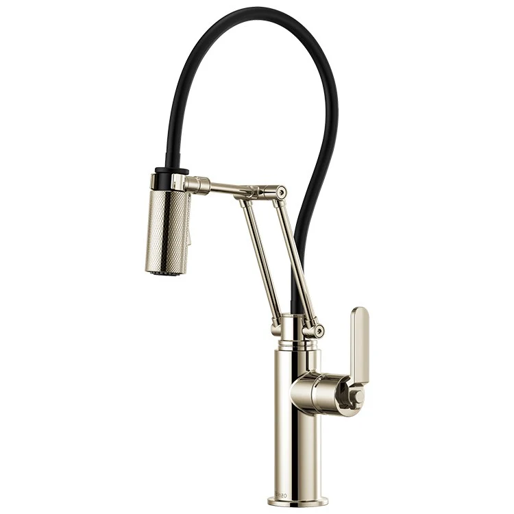 Litze Single Handle Articulating Pull Down Kitchen Faucet with Industrial Handle - Frankwebs