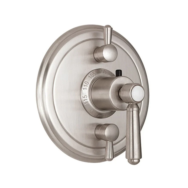 Thermostatic Trim Montecito Round StyleTherm with 2 Volume Control 3 Lever Polished Chrome ADA for Requires TH52-R Or TH52D2-R Valve Faceplate and Handles Brass - Frankwebs