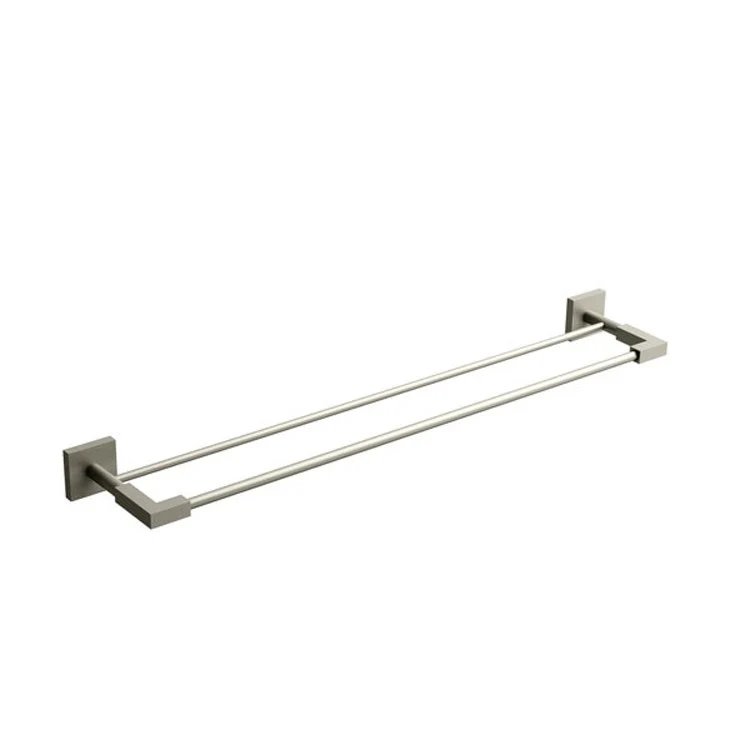 Towel Bar Kubik 24 Inch Double Brushed Nickel Zinc 4-3/4 Inch - Frankwebs