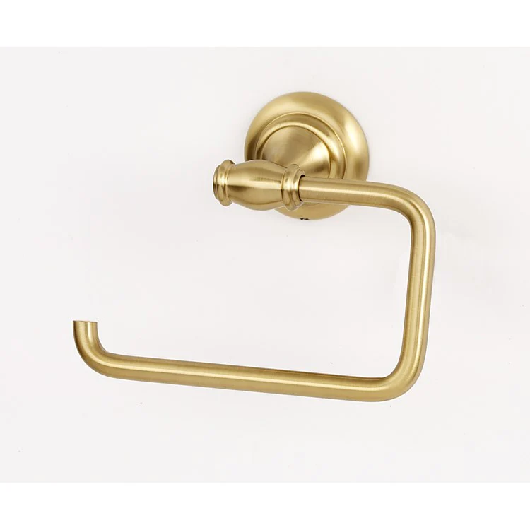 Toilet Paper Holder Charlie's Bath Single Post Satin Brass 5-1/2 Inch 3-1/8 Inch Wall Mount - Frankwebs