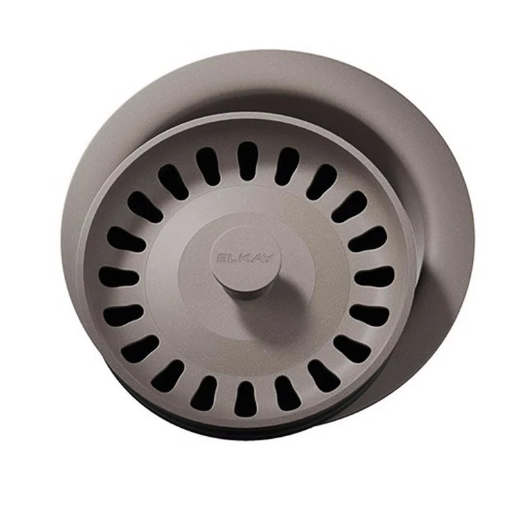 Disposal Flange with Removable Basket Strainer and Rubber Stopper Black 3-1/2 Inch Polymer for Sinks with 3-1/2