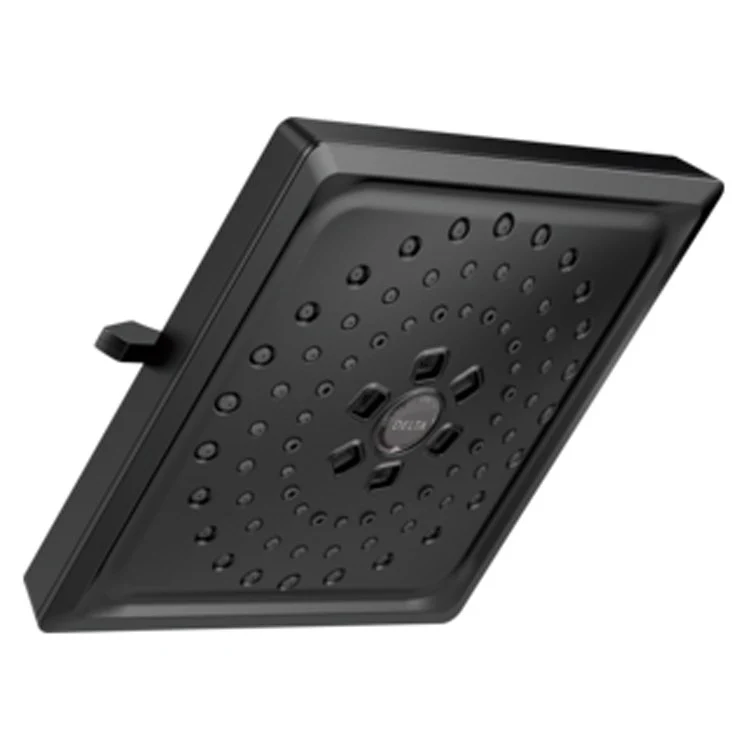 Showerhead Universal Showering Components 3 Function Square Raincan with H2Okinetic Technology Matte Black 7-5/8 Inch 1.75 Gallons per Minute H2Okinetic Full Body Pause - Frankwebs