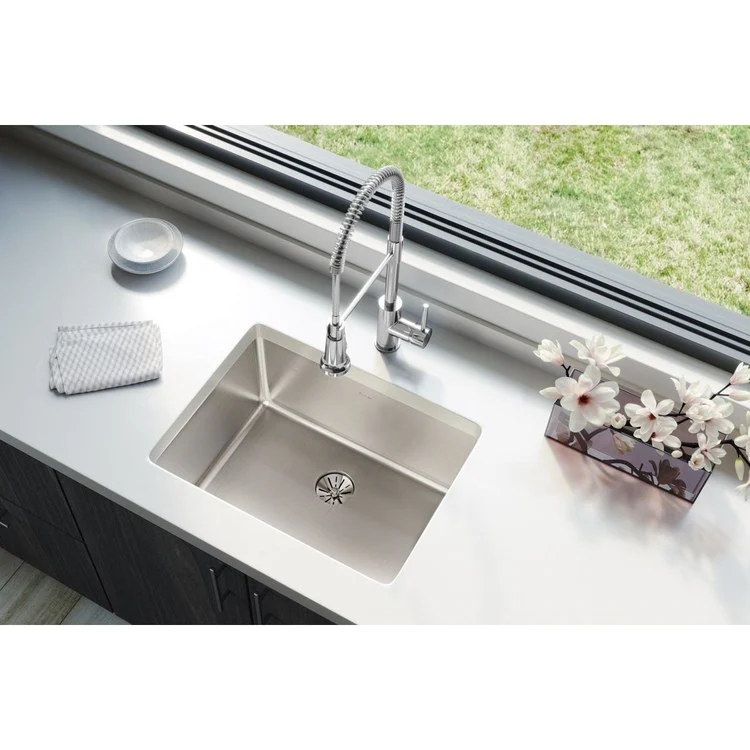Kitchen Sink Lustertone Iconix 23.5 x 18.25 Inch Single Bowl with Perfect Drain Luminous Satin Undermount - Frankwebs