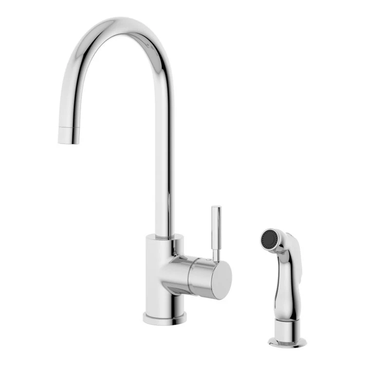 Kitchen Faucet Sereno 1 Lever ADA Polished Chrome 1.5 Gallons per Minute Single Spray Side Spray High Arc - Frankwebs