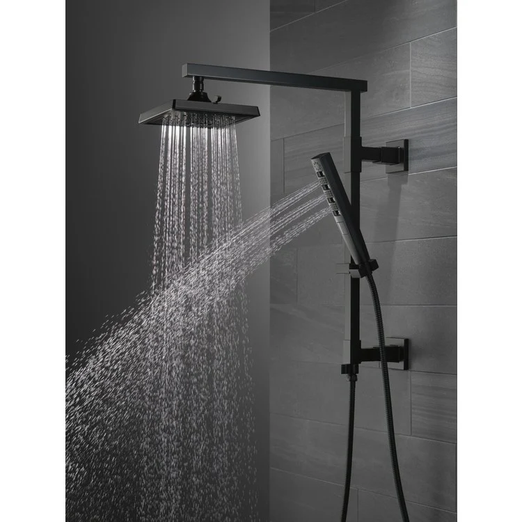 Shower Column Emerge Universal Showering Components Angular Matte Black 18 Inch - Frankwebs