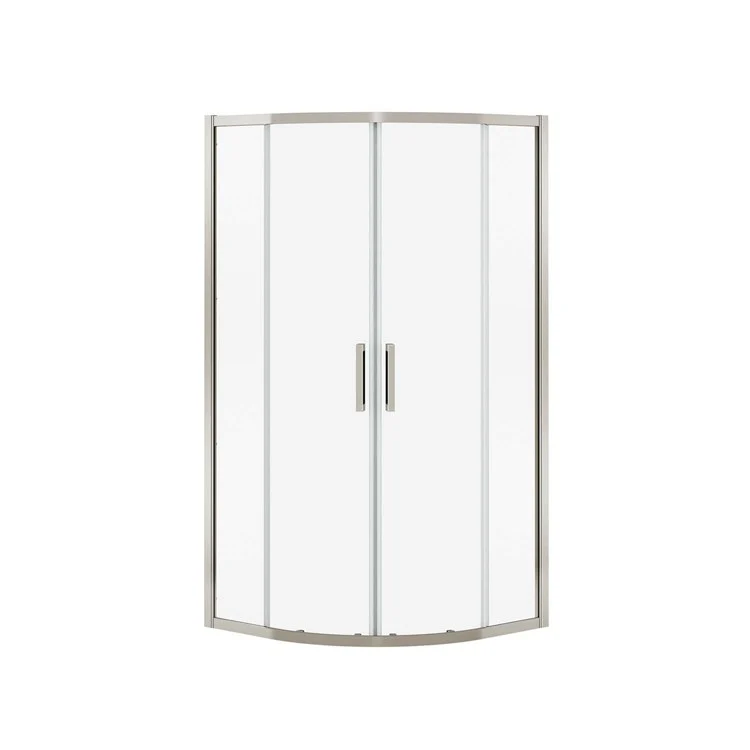 Shower Door Radia Neo-Round Sliding 40L x 71-1/2H Inch Brushed Nickel Clear 1/4 Inch 37 to 40x71-1/2 Inch - Frankwebs