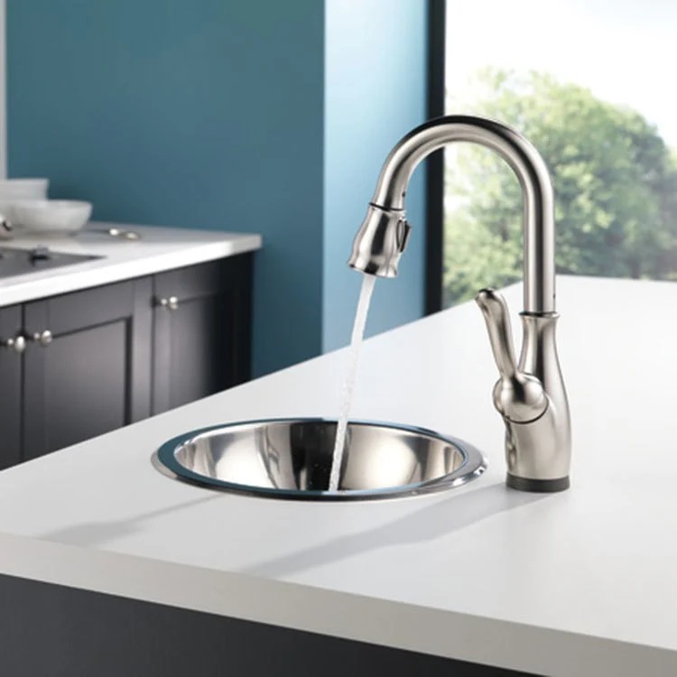Leland Single Handle Pull Down Bar/Prep Faucet with Touch2O Technology - Frankwebs