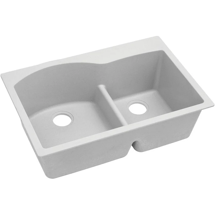 Kitchen Sink Quartz Classic 33 x 22 Inch Double Bowl Offset 60/40 with Aqua Divide Bisque Drop-In - Frankwebs