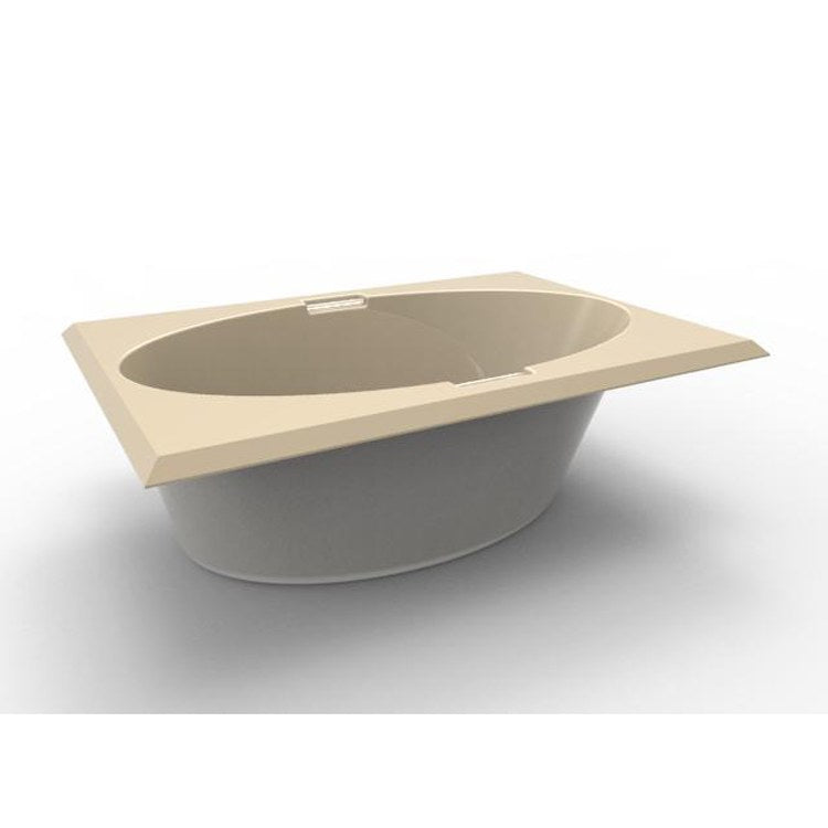 Soaking Tub Studio Collection 60 x 42 Inch Drop-In Tub Only End Bone Acrylic - Frankwebs