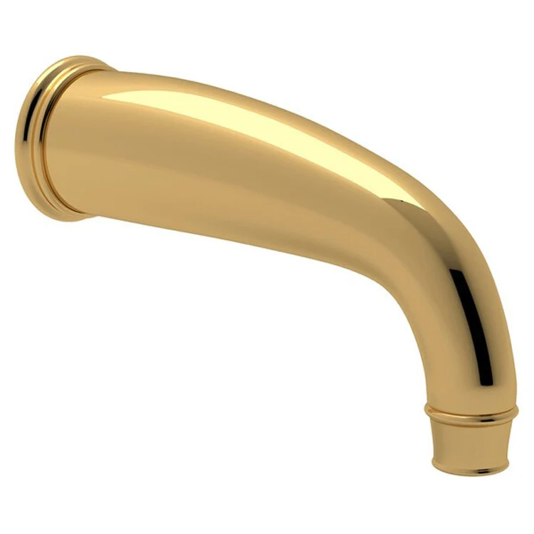 Tub Spout Georgian Era C-Spout English Gold 8-1/4 Inch 16-20 Gallons per Minute Brass - Frankwebs