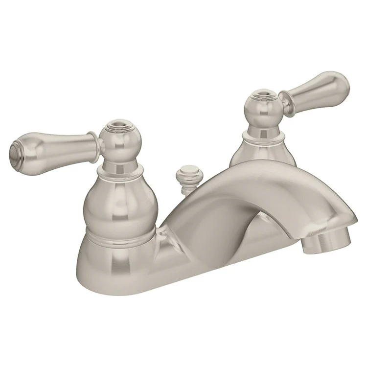 Lavatory Faucet Allura Centerset 4 Inch Spread 2 Lever ADA Satin Nickel 1.5 Gallons per Minute Lift Rod and Pop-Up Drain Assembly 3 Inch - Frankwebs
