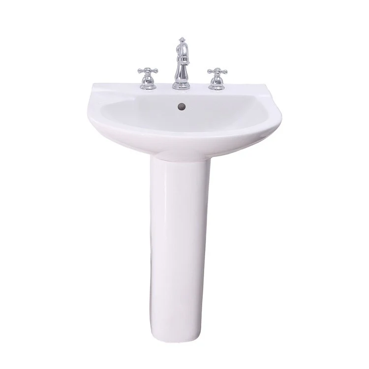 Pedestal Lavatory Anabel 555 Widespread White Center Round - Frankwebs