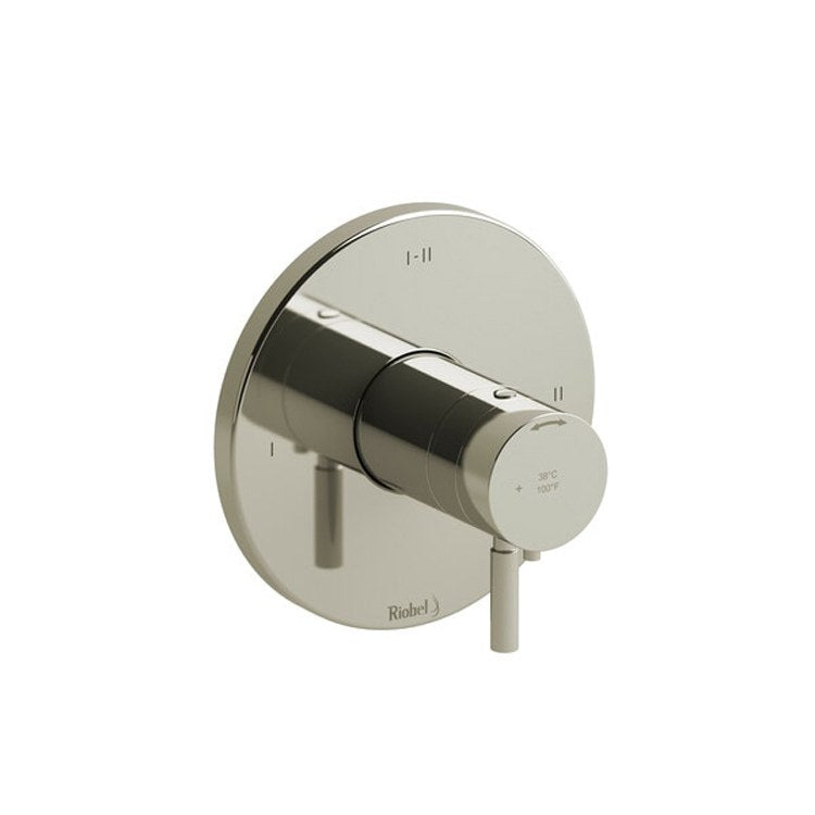Thermostatic and Pressure Balance Valve Trim Riu 1/2 Inch Round 2-Way 3 Function 1 Lever Brushed Nickel ADA 6.3 Gallons per Minute Brass - Frankwebs