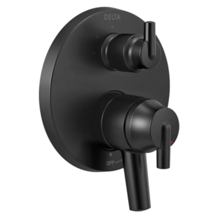 Pressure Balance Valve Trim Trinsic Monitor 17 Contemporary with Volume Control and 3 Function Integrated Diverter 3 Lever Matte Black ADA for Requires MultiChoice Universal Rough-In Valve (R22000 Series) - Frankwebs