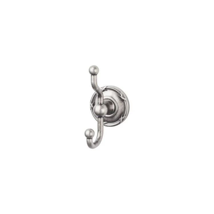 Robe Hook Edwardian Bath Ribbon Backplate Brushed Satin Nickel 5 Inch 3-1/4 Inch Wall Mount Zinc Alloy - Frankwebs
