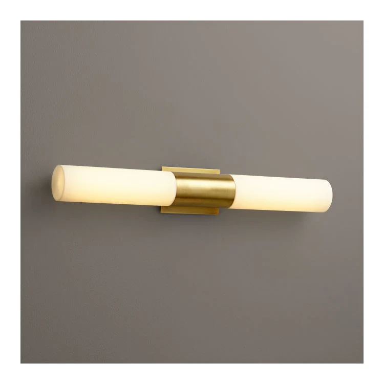 Magnum Two-Light Bathroom Vanity Fixture with Acrylic Shades - Satin Nickel - Frankwebs