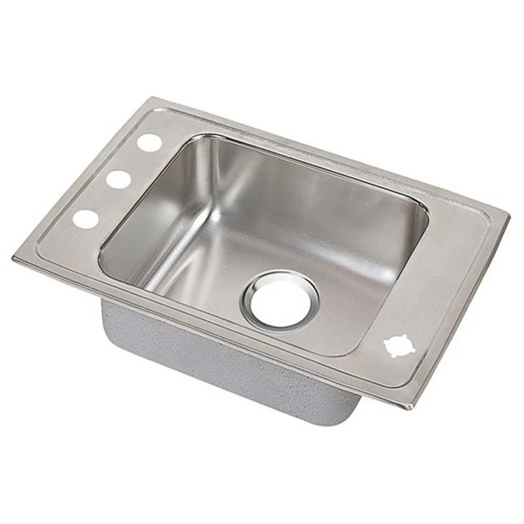Classroom Sink Lustertone 25 x 17 Inch Single Bowl ADA 2LM Hole Lustrous Satin Drop-In Minimum Cabinet Size 30 Inch 5-1/2 Inch Quick Clip Mounting System 18 Gauge Bottom Only Pads Mounting Hardware Included for Up to 3/4IN Countertop - Frankwebs