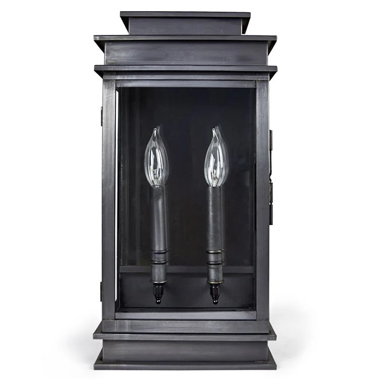 Empire Two-Light Outdoor Wall Lantern with Plain Mirror - Frankwebs