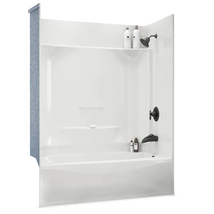 Tub and Shower Module 59-7/8 x 32 x 79-1/4 Inch AcrylX Right Hand White - Frankwebs