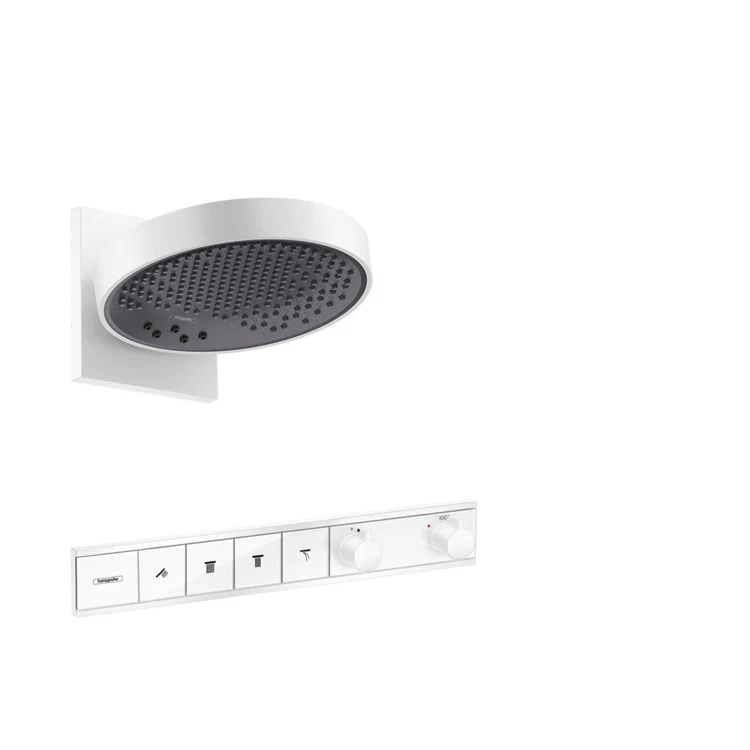 Shower Set Rainfinity 250 2 Knob Matte White Metal - Frankwebs