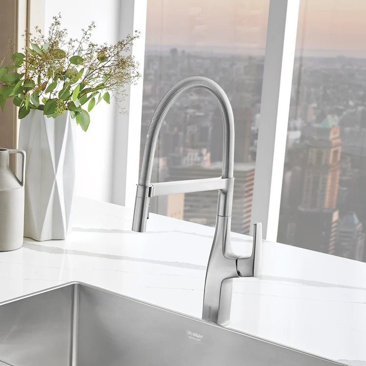 Kitchen Faucet Rivana Semi-Pro 1 Lever CALGreen Stainless Steel Swivel 360 Degree 1 Hole 1.5 Gallons per Minute - Frankwebs