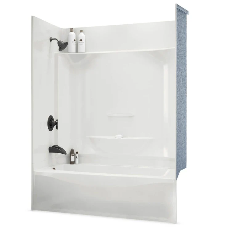 Tub and Shower Module 59-7/8 x 32 x 79-1/4 Inch AcrylX Left Hand White - Frankwebs