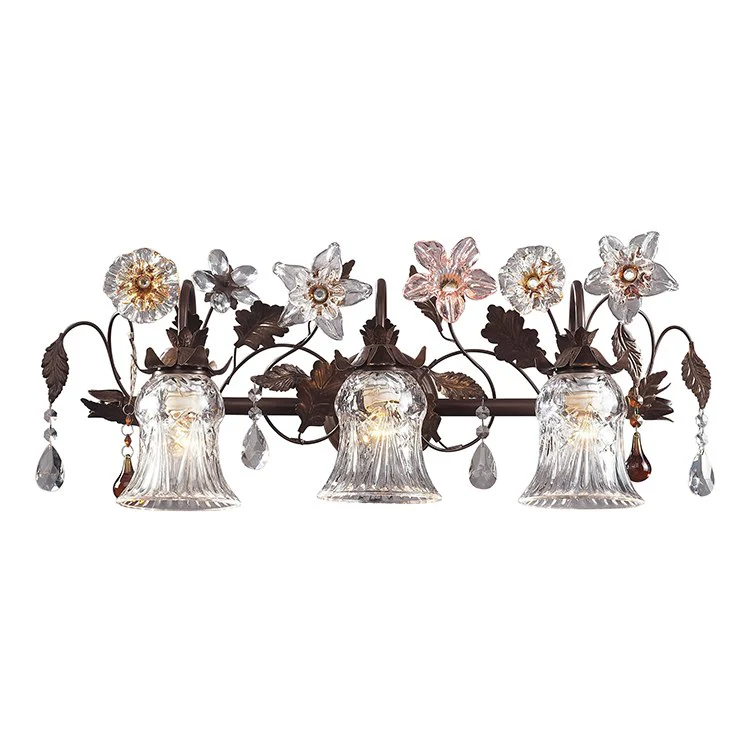 Cristallo Fiore Three-Light Bathroom Vanity Fixture - Frankwebs