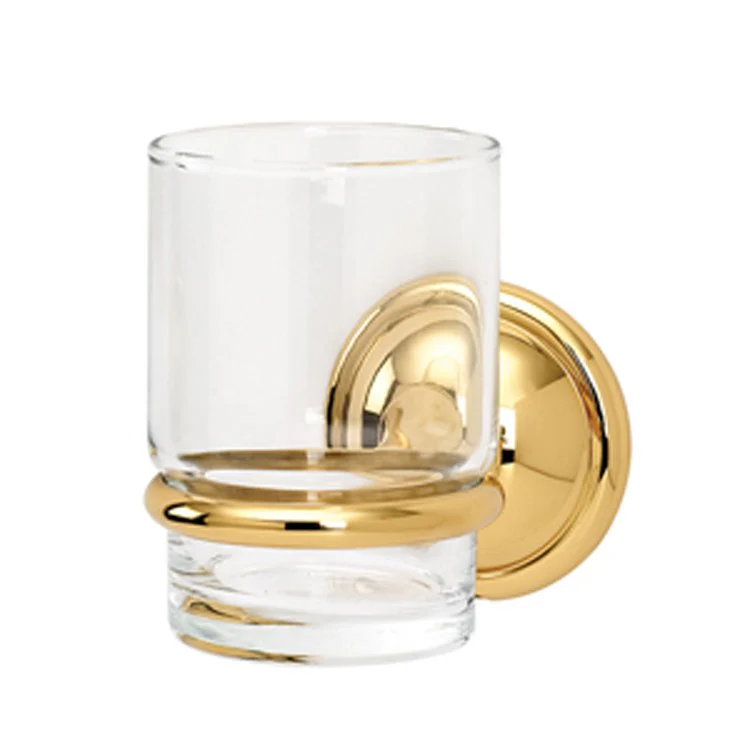Tumbler Holder Yale Bath Polished Chrome Includes Tumbler Wall Mount Brass/Glass 4-5/8 x 2-5/8 Inch - Frankwebs