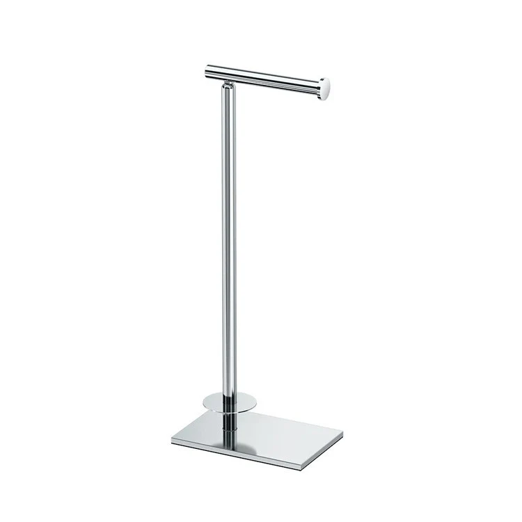 Toilet Paper Holder Latitude II Square Chrome Metal Freestanding - Frankwebs