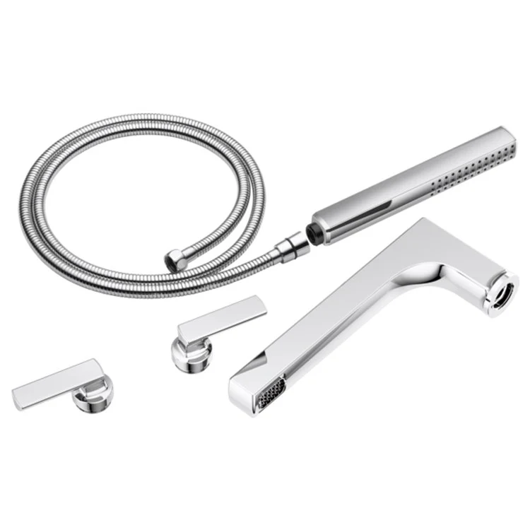 Tub Filler Kintsu with Handshower 8 Inch Spread 2 Lever ADA WaterSense Brilliance Black Onyx - Frankwebs