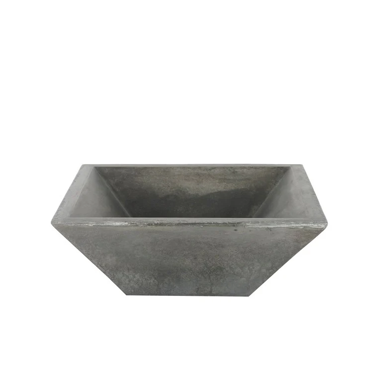 Vessel Radam Above Counter Square 15-3/4 Inch Dusk Gray Concrete - Frankwebs