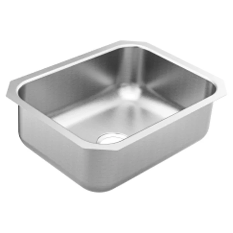 Kitchen Sink 1800 Series 23-1/2 x 18-1/4 Inch 8 Inch Single Bowl Satin Stainless Undermount Center Drain - Frankwebs