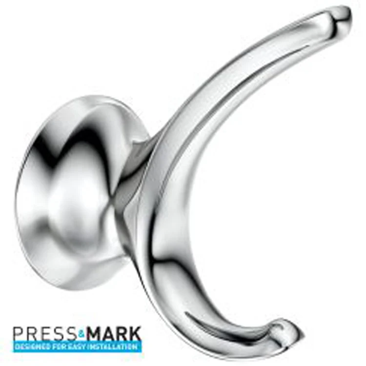 Robe Hook Darcy Double with Press and Mark Chrome 2-1/2 Inch Concealed Screw Zinc - Frankwebs