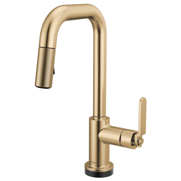 Prep Faucet Litze Smarttouch 1 Industrial Handle ADA Matte Black/Brilliance Luxe Gold Pull Down Dual Function Square 360 DEG Swivel 1.8 Gallons per Minute - Frankwebs