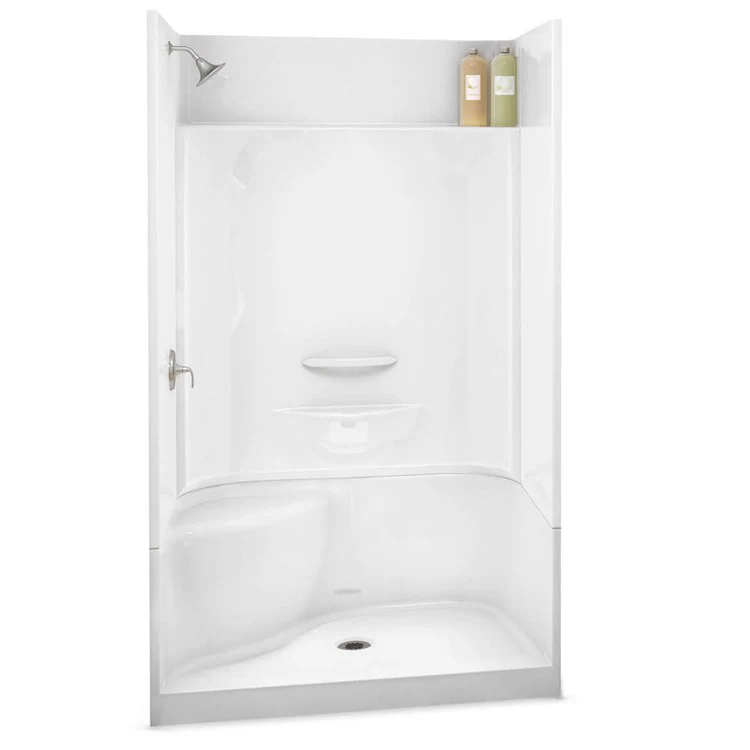 Shower Module 47-7/8 x 33-5/8 x 80-1/8 Inch AcrylX White 4 Pieces Left Hand - Frankwebs