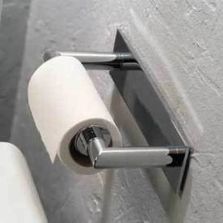 Toilet Paper Holder Surface 2 Post Spring Loaded Polished Chrome Brass 7 Inch 3-11/16 Inch Wall Mount - Frankwebs