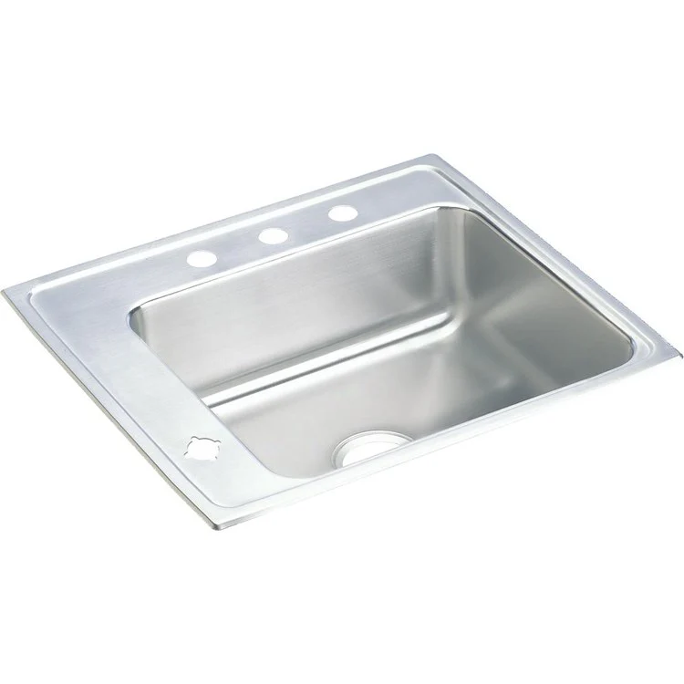 Classroom Sink Lustertone 22 x 19.5 Inch Single Bowl Left 4 Hole Lustrous Satin Drop-In Minimum Cabinet Size 27 Inch 7-1/2 Inch 18 Gauge Bottom Only Pads 64090012 Mounting Hardware Included for Countertops Up to 3/4IN - Frankwebs