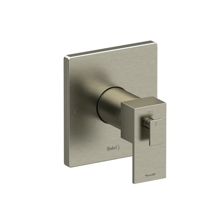 Thermostatic and Pressure Balance Valve Trim Kubik 1/2 Inch Rectangular 2-Way 3 Function 1 Lever Brushed Nickel ADA - Frankwebs