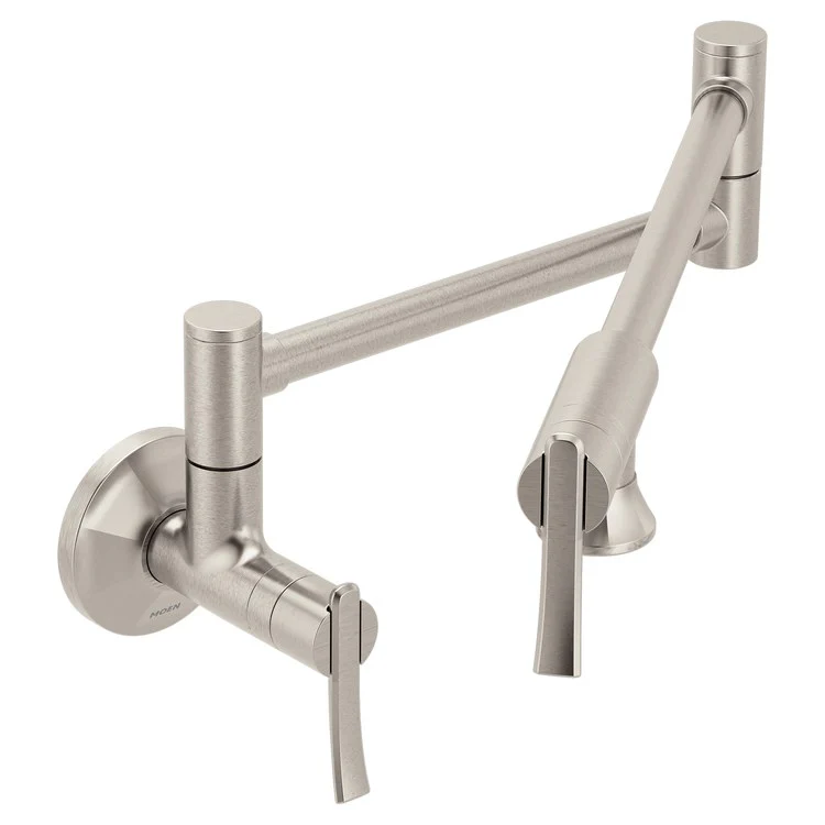 Pot Filler Sinema Modern 2 Lever ADA Spot Resist Stainless Steel 1 Hole 5.5 Gallons per Minute - Frankwebs
